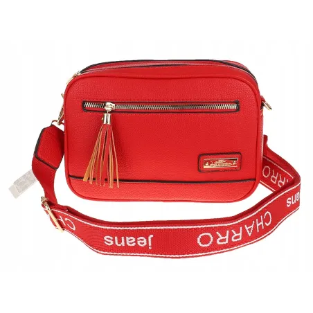 CHARRO  Torebka Damska Listonoszka Modna na Ramię CH966824 Red