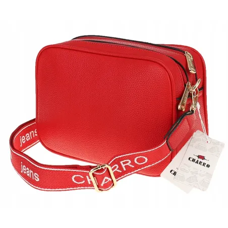 CHARRO  Torebka Damska Listonoszka Modna na Ramię CH966824 Red
