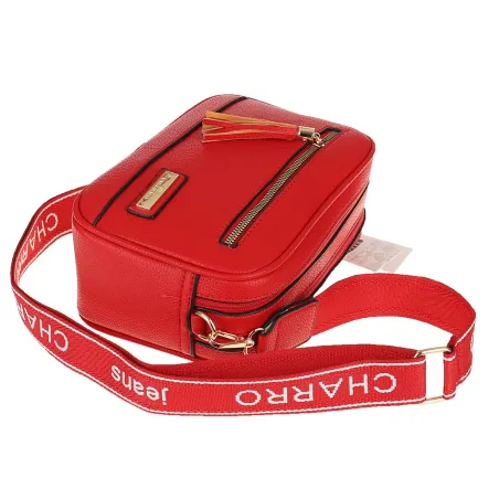 CHARRO  Torebka Damska Listonoszka Modna na Ramię CH966824 Red