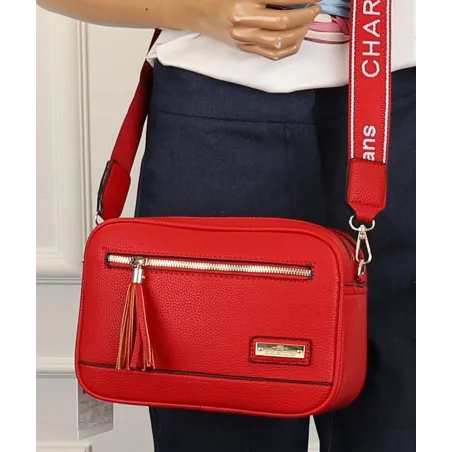 CHARRO  Torebka Damska Listonoszka Modna na Ramię CH966824 Red