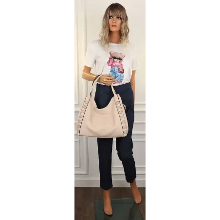 Andrea Massi  Torebka Shopperka Worek Listonoszka HJ1130 Beżowa