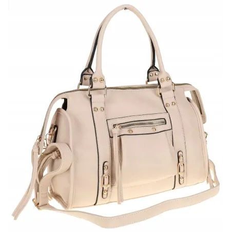 FASHION Torebka Damska Kuferek Listonoszka na Ramię HJ105810 Beige