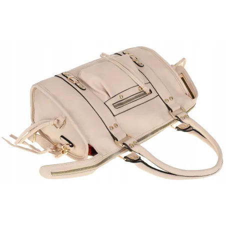 FASHION Torebka Damska Kuferek Listonoszka na Ramię HJ105810 Beige