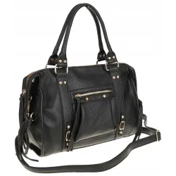 Torebka Damska Kuferek Listonoszka Modna Pojemna na Ramię HJ105810 Czarna
