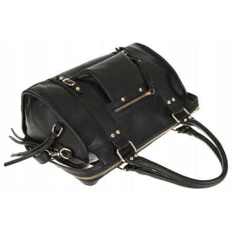 Torebka Damska Kuferek Listonoszka Modna Pojemna na Ramię HJ105810 Czarna