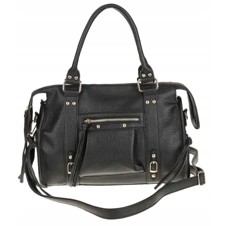 Torebka Damska Kuferek Listonoszka Modna Pojemna na Ramię HJ105810 Czarna