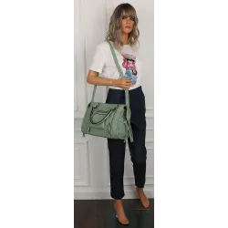 FASHION  Torebka Damska Kuferek Listonoszka na Ramię HJ105810 Green