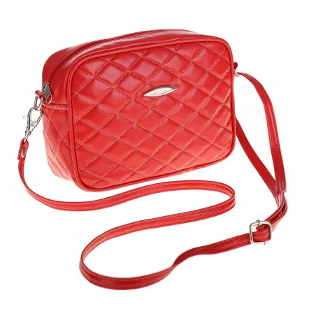 Torebka Damska Listonoszka Pikowana na Ramię Pojemna Mała Modna N522 Red