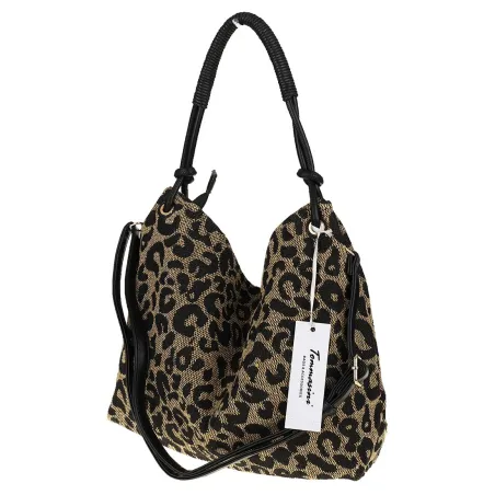 Tommasini  Torebka Damska w Panterkę Listonoszka Worek 3649 Black