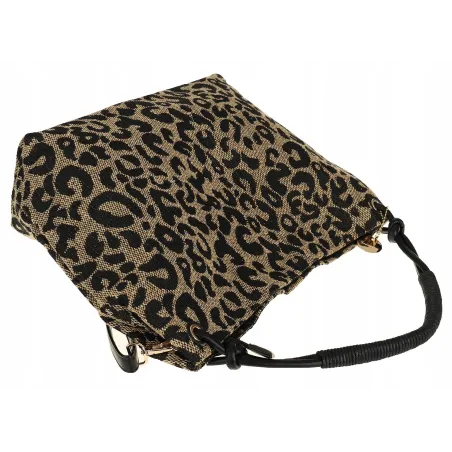 Tommasini  Torebka Damska w Panterkę Listonoszka Worek 3649 Black