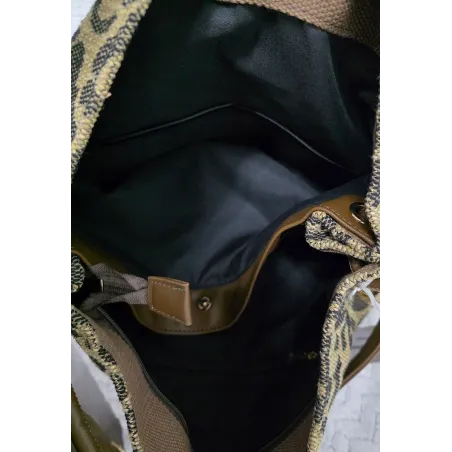 Tommasini  Torebka Damska w Panterkę Listonoszka Worek 3649 Black