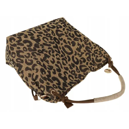 Tommasini Torebka Damska w Panterkę Listonoszka Worek 3649 Coffee