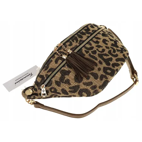 Tommasini  Torebka Damska w Panterkę Listonoszka Nerka 3660 Coffee