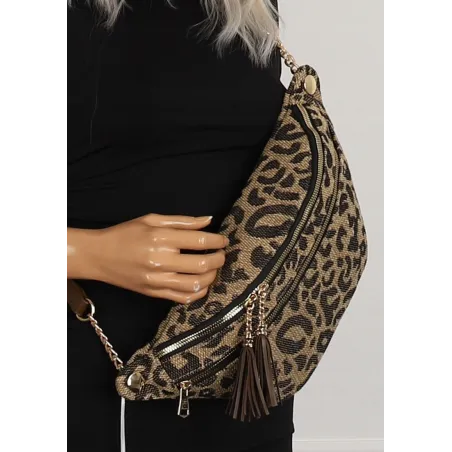 Tommasini  Torebka Damska w Panterkę Listonoszka Nerka 3660 Coffee