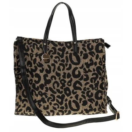 Tommasini Torebka Damska w Panterkę Listonoszka Kuferek 3592 Czarna