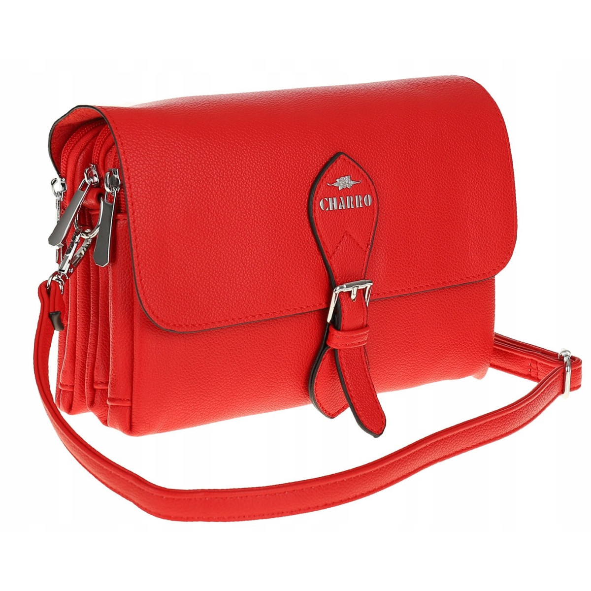 CHARRO Włoska Marka Torebka Damska Listonoszka na Ramię CH662151 Czerwona