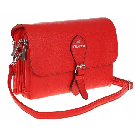 CHARRO Włoska Marka Torebka Damska Listonoszka na Ramię CH662151 Czerwona