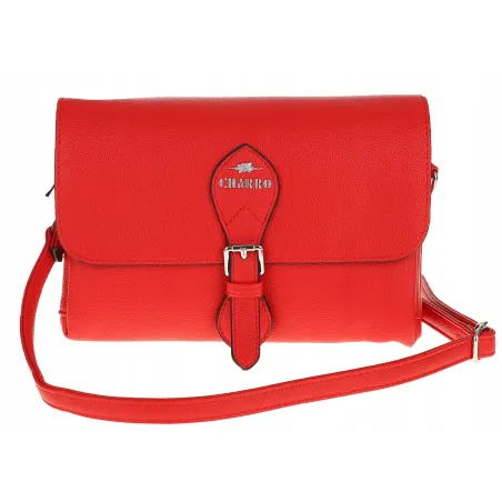 CHARRO Włoska Marka Torebka Damska Listonoszka na Ramię CH662151 Czerwona