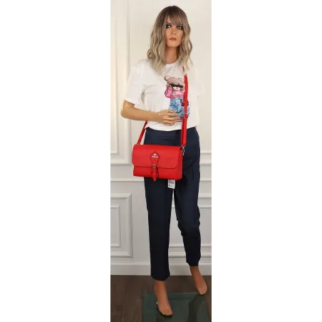 CHARRO Włoska Marka Torebka Damska Listonoszka na Ramię CH662151 Czerwona