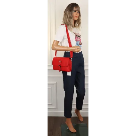 CHARRO Włoska Marka Torebka Damska Listonoszka na Ramię CH662151 Czerwona