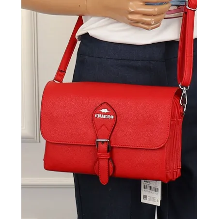 CHARRO Włoska Marka Torebka Damska Listonoszka na Ramię CH662151 Czerwona