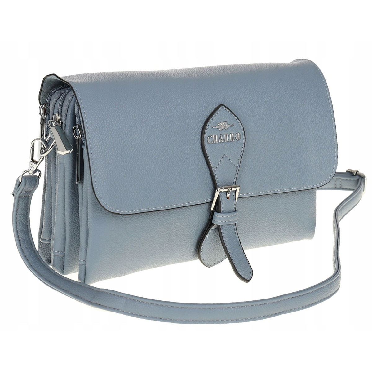 CHARRO Włoska Marka Torebka Damska Listonoszka na Ramię CH662151 Niebieska