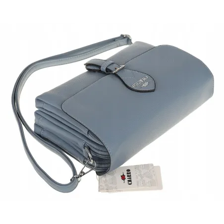CHARRO Włoska Marka Torebka Damska Listonoszka na Ramię CH662151 Niebieska