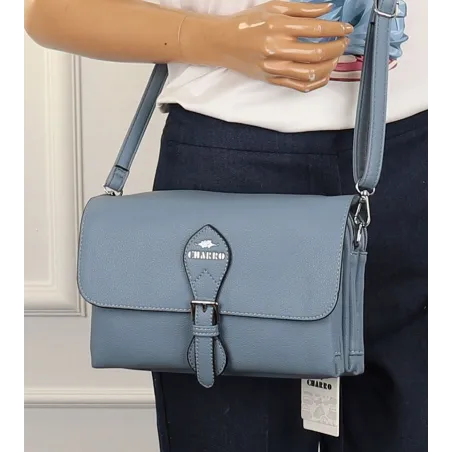CHARRO Włoska Marka Torebka Damska Listonoszka na Ramię CH662151 Niebieska