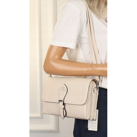 CHARRO Włoska Marka Torebka Damska Listonoszka na Ramię CH662151 Beżowa