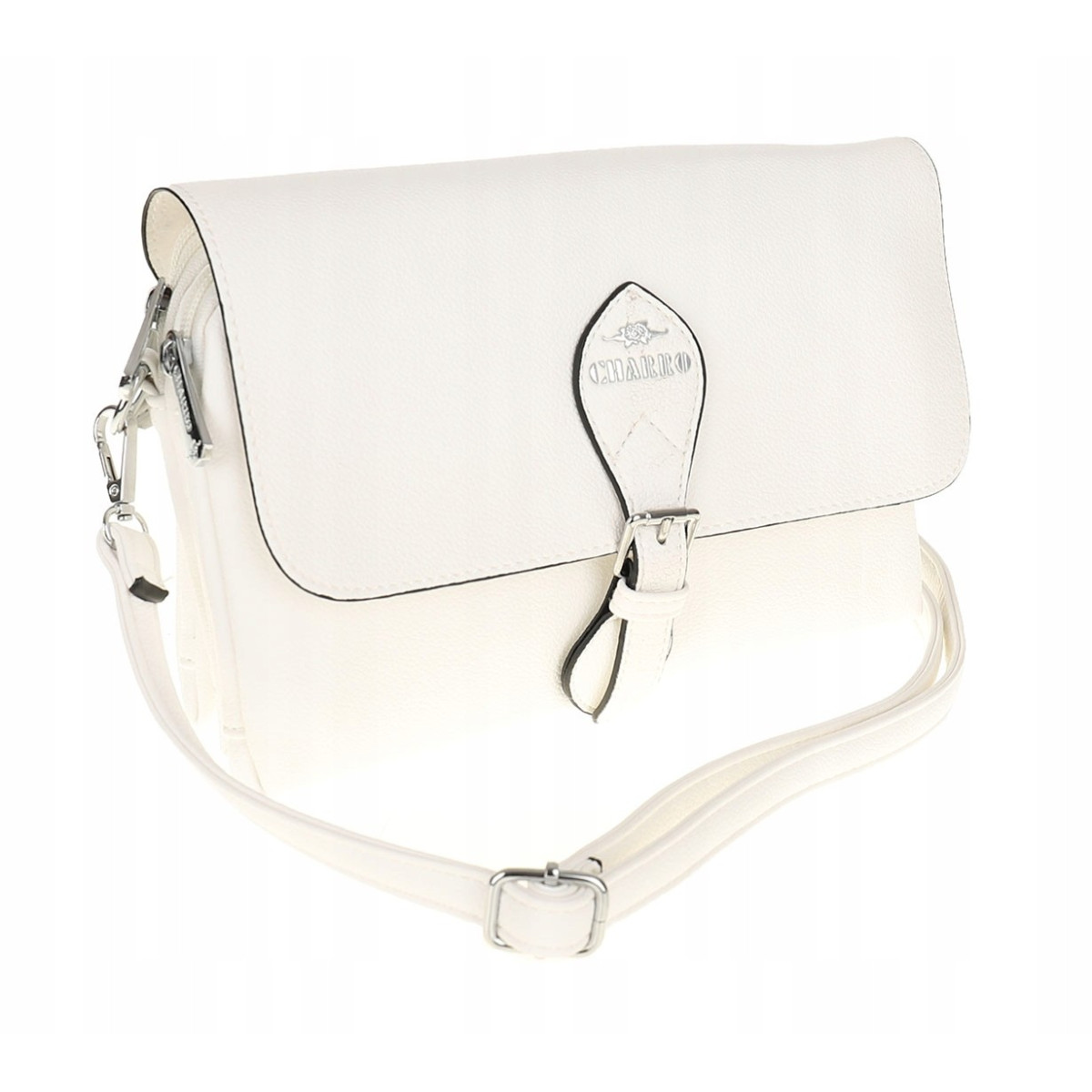 CHARRO Włoska Marka Torebka Damska Listonoszka na Ramię CH662151 Biała