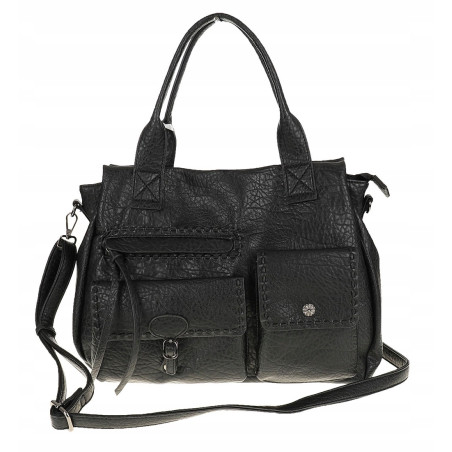 Tommasini Włoska Marka Torebka Damska Listonoszka Shopper SP92581 Czarna