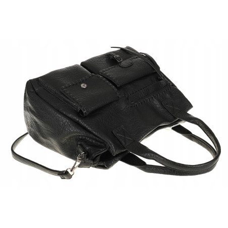 Tommasini Włoska Marka Torebka Damska Listonoszka Shopper SP92581 Czarna