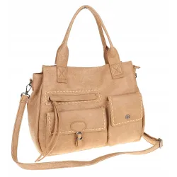 Tommasini Włoska Marka Torebka Damska Listonoszka Shopper SP92581 Beżowa