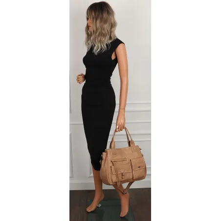 Tommasini Włoska Marka Torebka Damska Listonoszka Shopper SP92581 Beżowa