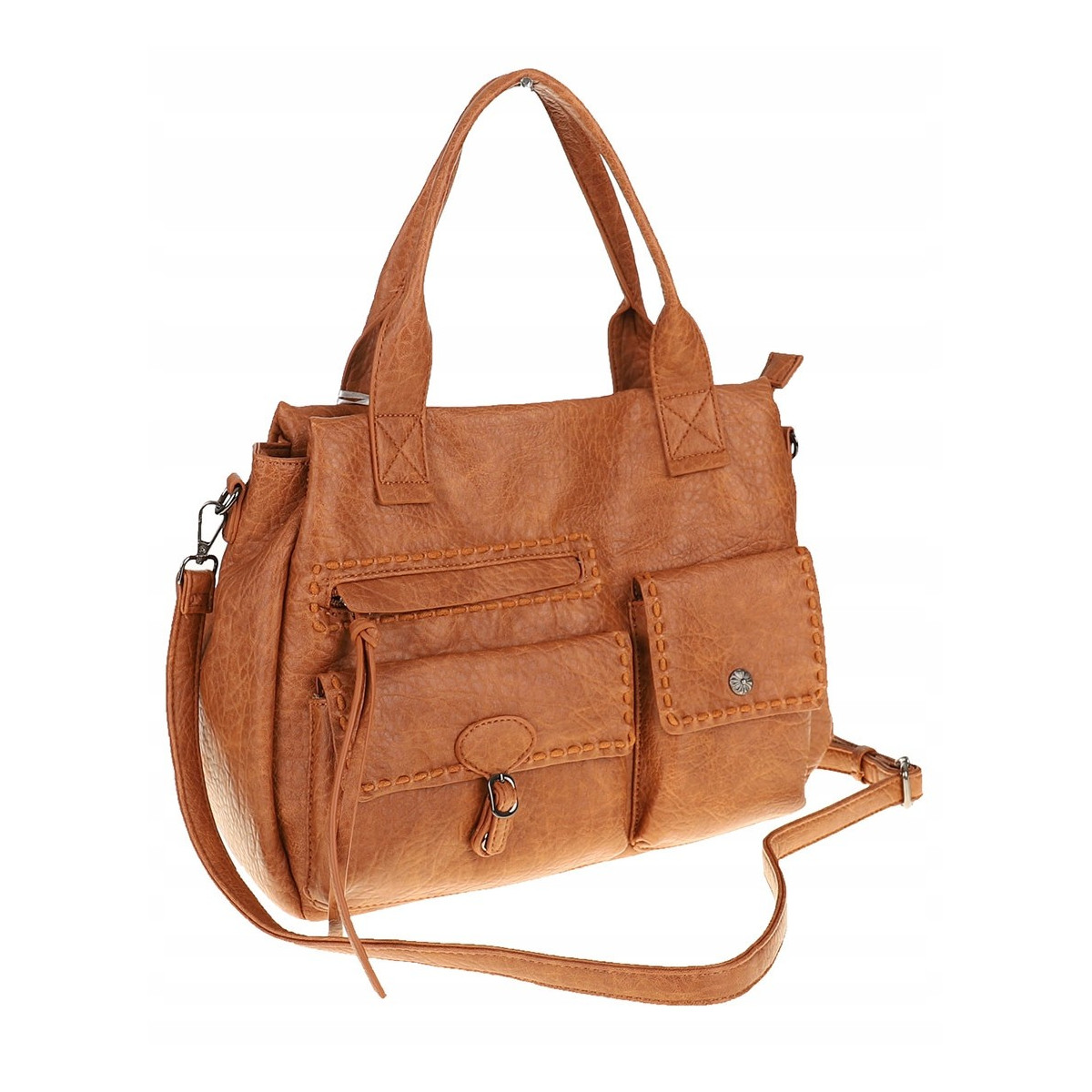 Tommasini Torebka Marka Damska Listonoszka Shopper Miejska SP92581 Brązowa