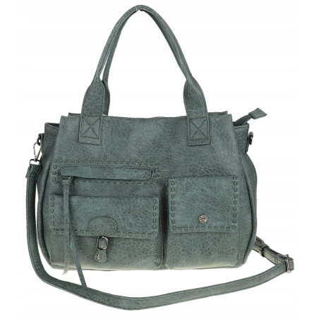 Tommasini Włoska Marka Torebka Damska Listonoszka Shopperka SP92581 Zielona