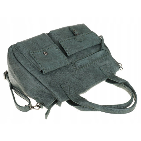 Tommasini Włoska Marka Torebka Damska Listonoszka Shopperka SP92581 Zielona