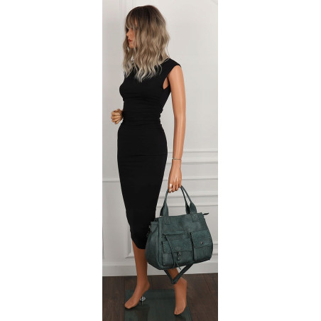 Tommasini Włoska Marka Torebka Damska Listonoszka Shopperka SP92581 Zielona