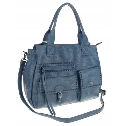 Tommasini Włoska Marka Torebka Damska Listonoszka Shopper SP92581 Niebieska