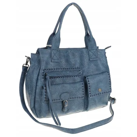 Tommasini Włoska Marka Torebka Damska Listonoszka Shopper SP92581 Niebieska