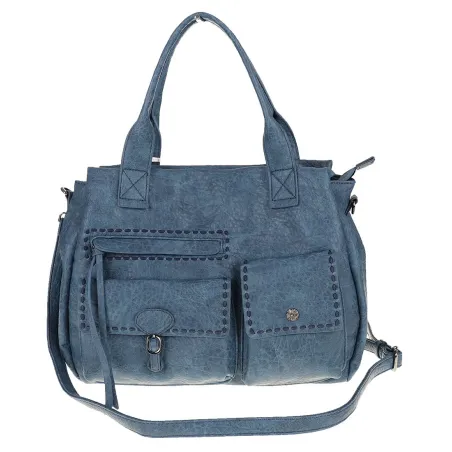 Tommasini Włoska Marka Torebka Damska Listonoszka Shopper SP92581 Niebieska