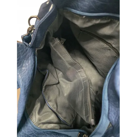 Tommasini Włoska Marka Torebka Damska Listonoszka Shopper SP92581 Niebieska