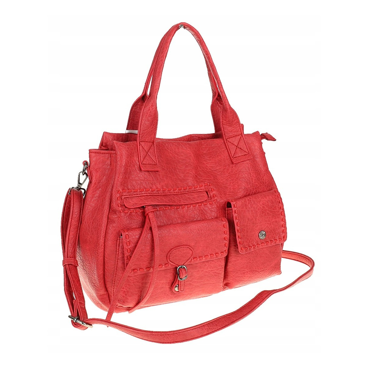 Tommasini Włoska Marka Torebka Damska Listonoszka Shopper SP92581 Czerwona