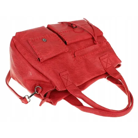 Tommasini Włoska Marka Torebka Damska Listonoszka Shopper SP92581 Czerwona