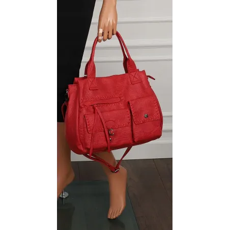 Tommasini Włoska Marka Torebka Damska Listonoszka Shopper SP92581 Czerwona