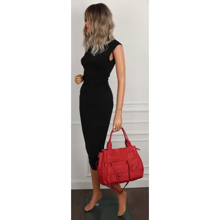 Tommasini Włoska Marka Torebka Damska Listonoszka Shopper SP92581 Czerwona