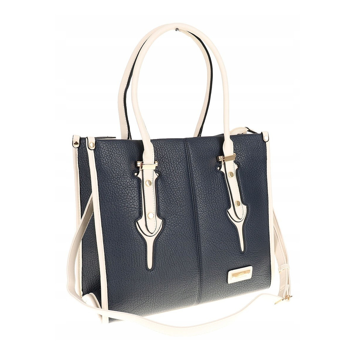 CHARRO Włoska Marka Torebka Damska Granatowa Teczka Listonoszka CH999 D.Blue