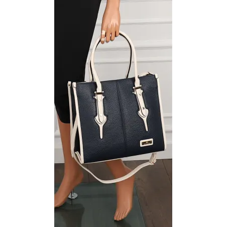 CHARRO Włoska Marka Torebka Damska Granatowa Teczka Listonoszka CH999 D.Blue