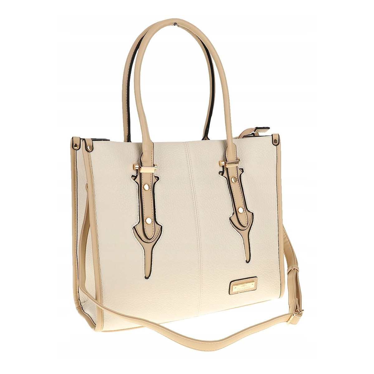 CHARRO Włoska Marka Torebka Damska beżowa Teczka Listonoszka CH999 Beige