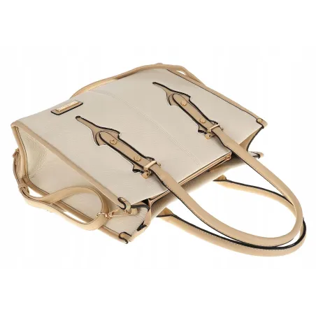 CHARRO Włoska Marka Torebka Damska beżowa Teczka Listonoszka CH999 Beige